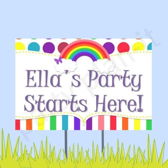 18"x12" Rainbow Party Lawn Sign Il_570xn