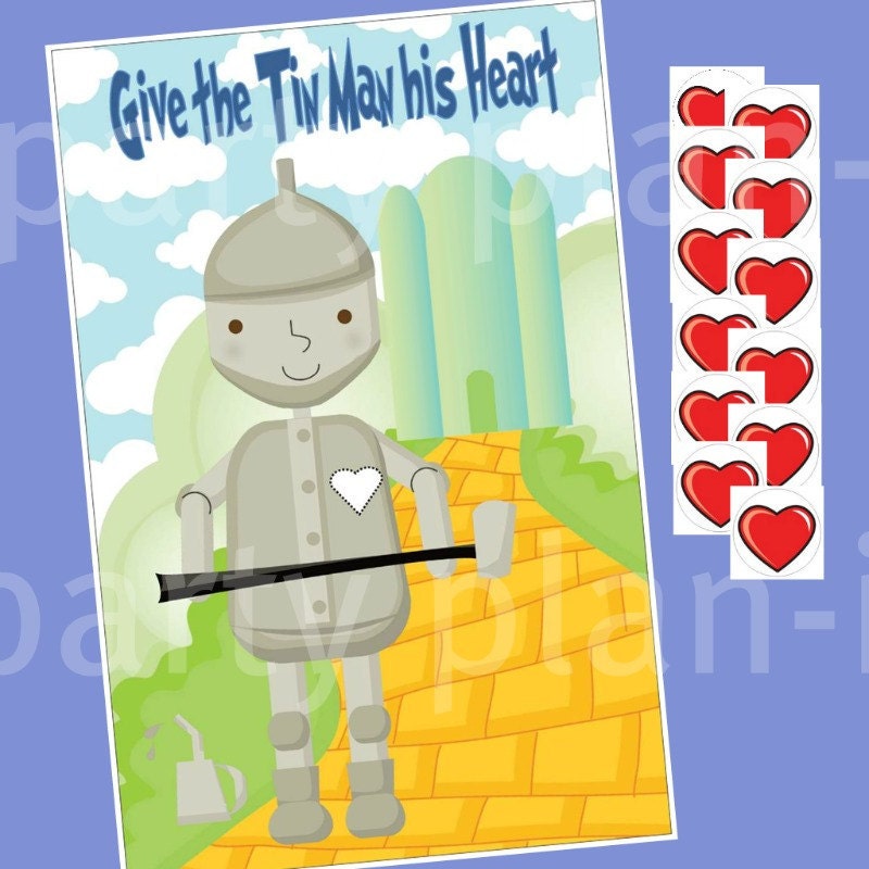 Give the Tin Man A Heart Wizard of Oz Party Game Il_570xn