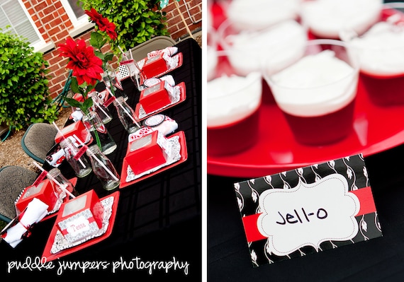 Set of 10 Elegant Tent Cards for Dessert Table or Candy Buffet Black Red White Il_570xn