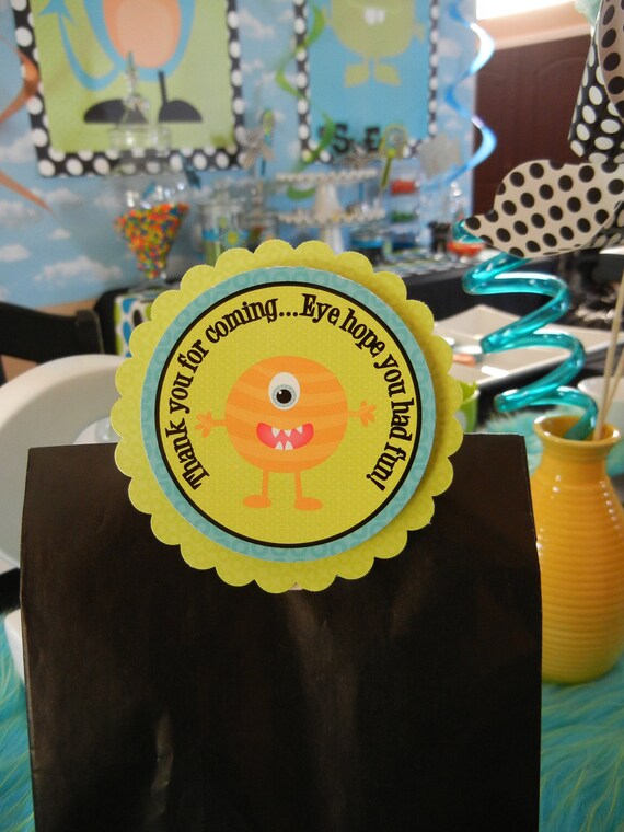 Set of 12 Monster Jumbo Favor Bag Toppers Il_570xn