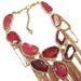 Reserved - Red agate and copper chains Waterfall statement necklace