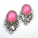 Reserved for Farah - Statement earrings Neon and Swarovski crystal statement stud earrings