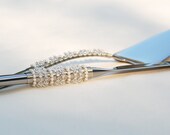 CHOOSE CUSTOM Colors SWAROVSKI Wedding Cake Server And Knife Serving Set Beaded Crystals And Pearls Unique Table Settings On Etsy