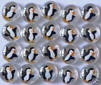 Glass Gems Hand painted penguins penguin