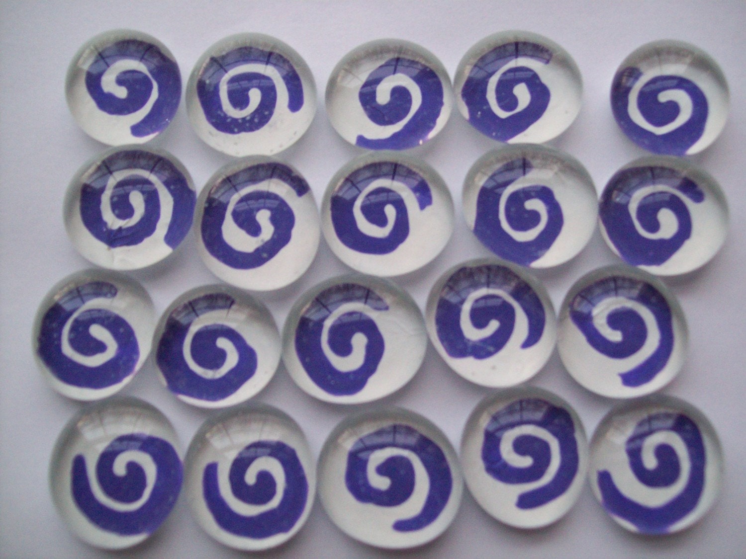 Glass Gems Mosaic Tile  purple swirls on white