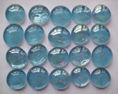 Handpainted glass gems mosaic tile light blue