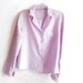 1980s Vintage Lavender Blouse White Lace Sexy Secretary Medium Large