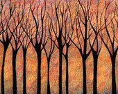 One Winter Evening Fine Art Print, Wall Art, Trees, Landscape, Print