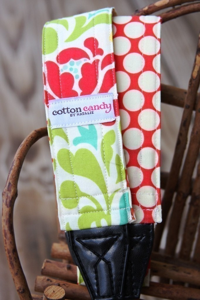 Ivory Sway Polka Dots - Reversible Camera Strap
