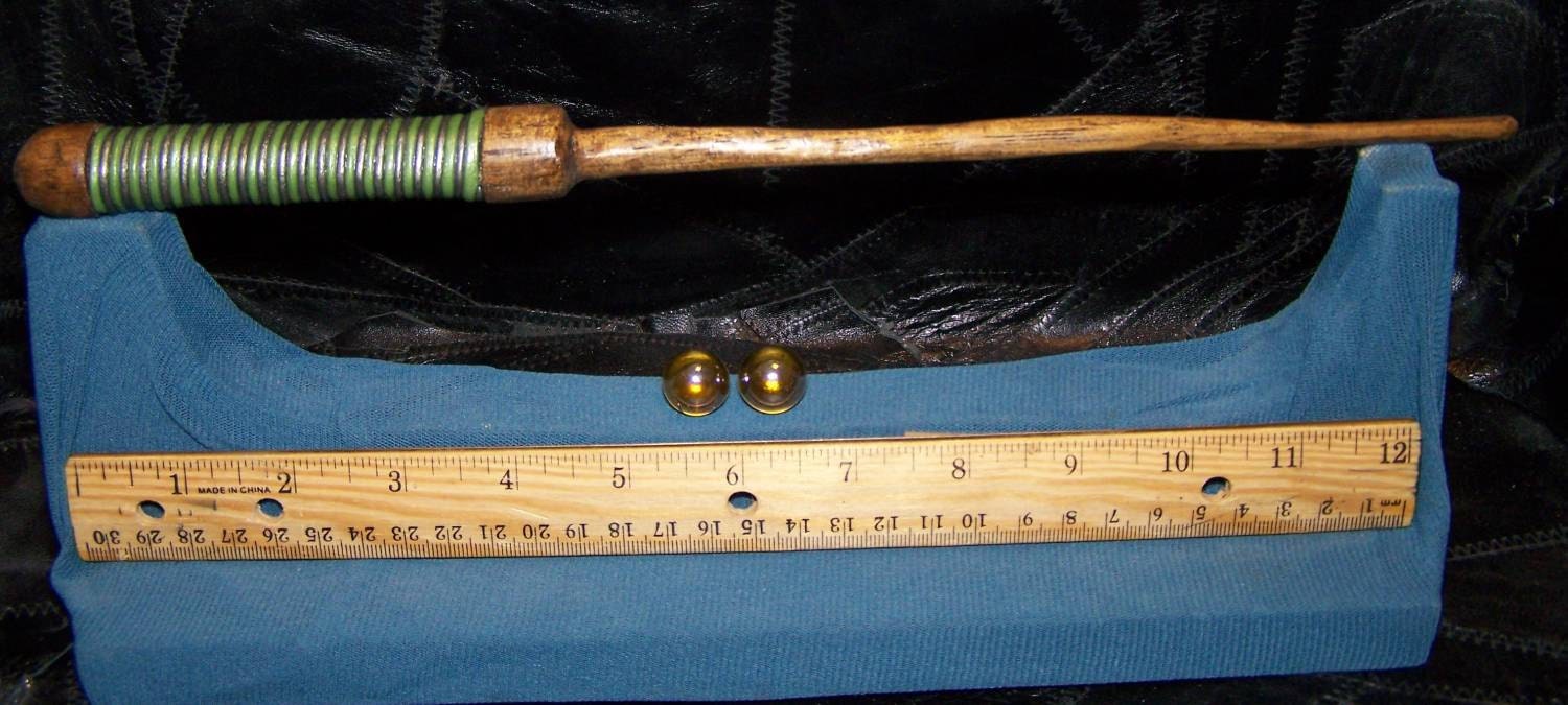 Custom Wrapped House Wand - Slytherin Green and Silver   12 3/4 inches