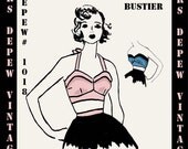 Sewing Pattern Beach Bustier 1950's Style Halter Top Multi Size Depew 1018 -INSTANT DOWNLOAD-