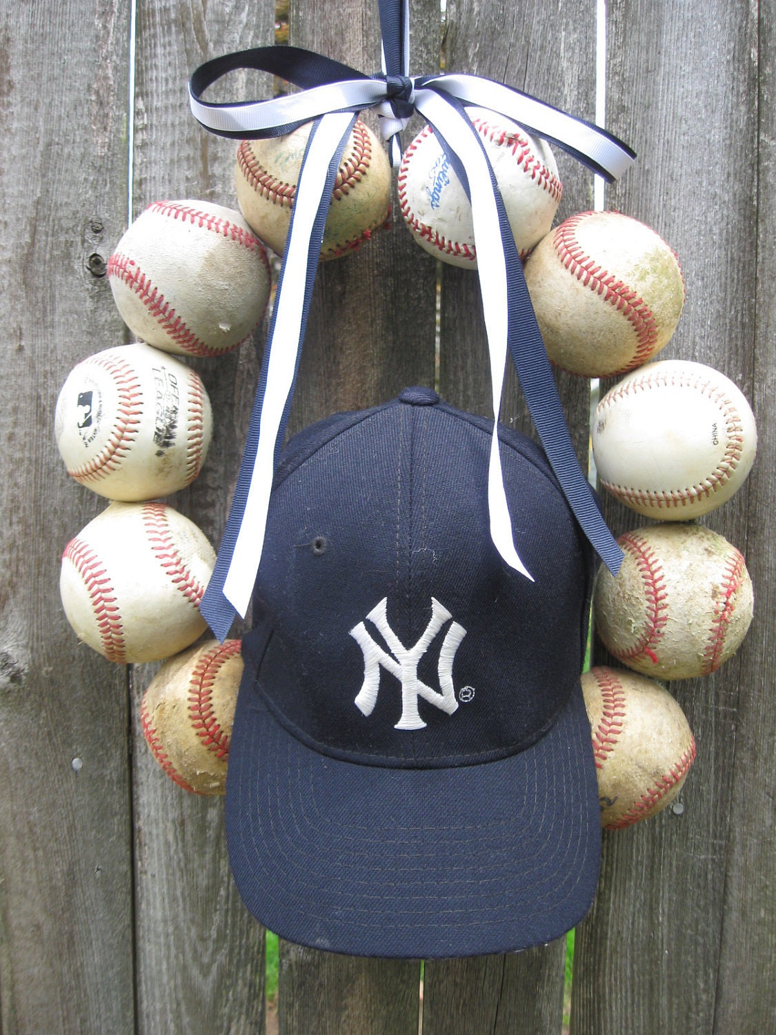 The Original New York Yankees Baseball Love Wreath - no hat or letter