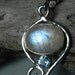 Moonstone Necklace - Rainbow Moonstone Blue Topaz Pendant -  Sterling Silver Swirl Gemstone - Moonstone Topaz Jewelry - Winter Blue Ice