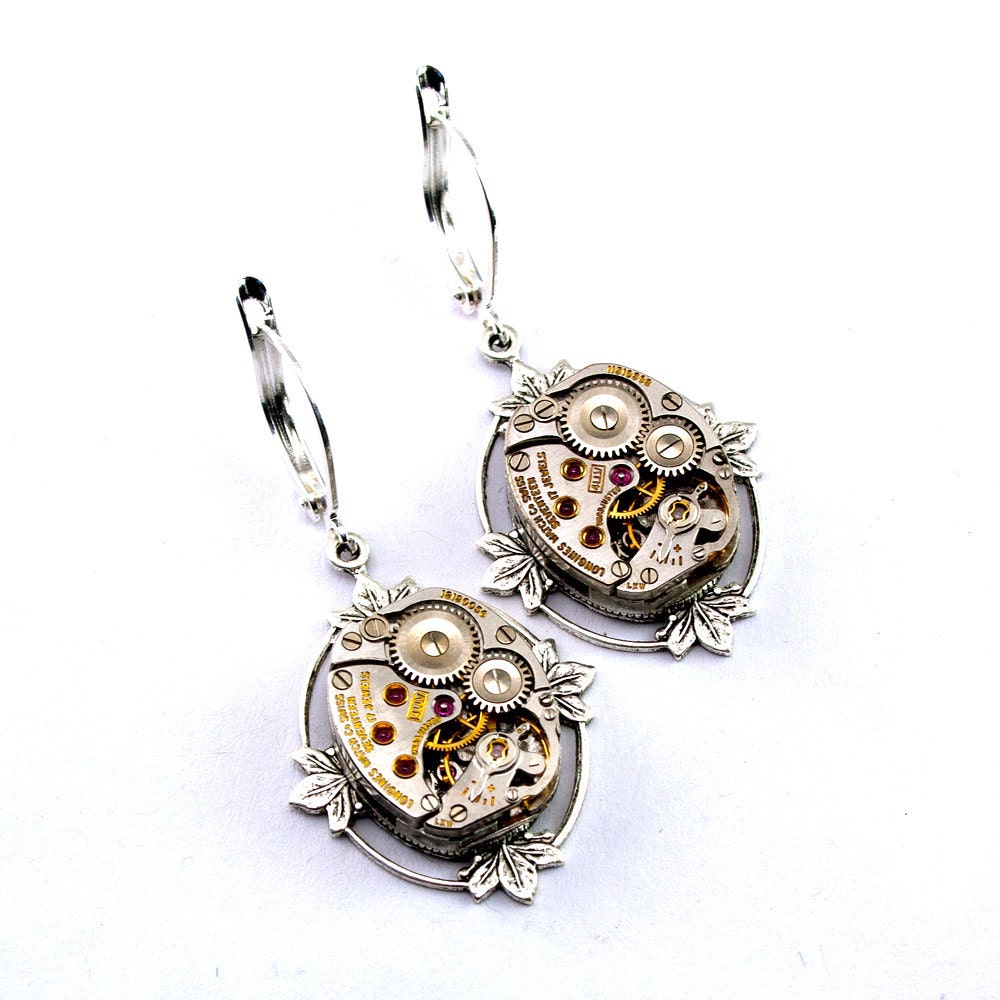 Steampunk Earrings - GoRGEOUS Vintage Clockwork Lever Back Dangle Design - All Steampunk Jewelry PROMPTLY SHIPPED