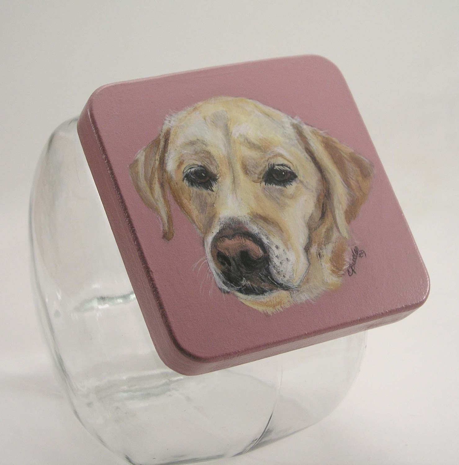 Custom Yellow Lab Pet Treat Jar (1 gallon)