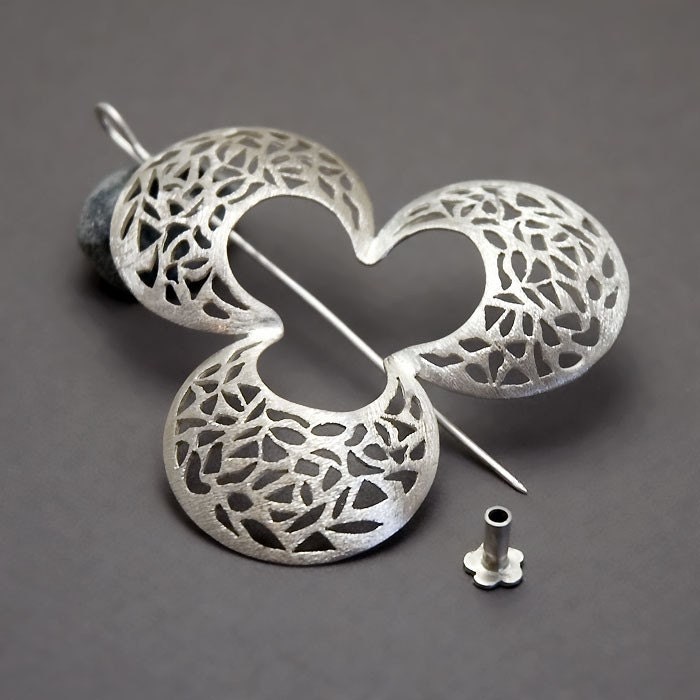Sterling Silver Brooch - Basket Brooch