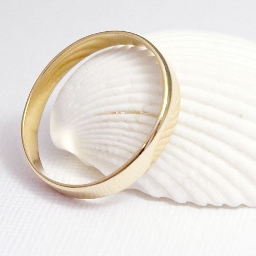 Gold Wedding Band For Men and Women - Simple Happiness