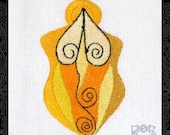 Tea Towel Embroidered with Air Goddess
