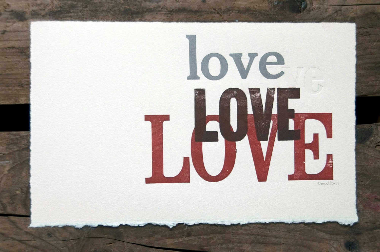 Letterpressed poster about Love (4-color, limited edition)