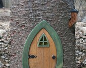 Faerie Doors, Fairy Doors, Gnome doors, Elf Doors, Hobbit Doors 9 inch with leafy green frame.