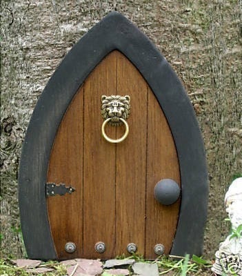 Gnome doors, Fairy Doors, Faerie Doors, Elf Doors, 12 inch, lion knocker.