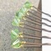 Peridot Crystal Hair Pins - Light Green Swarovski (set of 6 bobby pins)