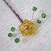Sunflower Hair Pin - yellow crystal / gold pearl - hand beaded