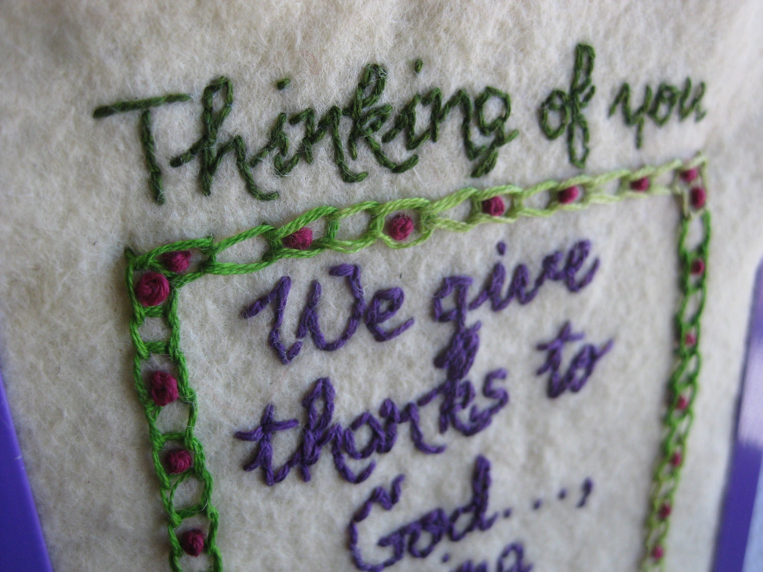 Hand Embroidery Patterns for Keepsake Thank You, Thinking of You, Get Well and Anniversary Gifts with Bible Verses