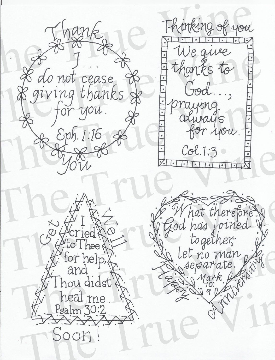 Hand Embroidery Patterns for Keepsake Thank You, Thinking of You, Get Well and Anniversary Gifts with Bible Verses