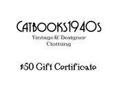 Catbooks1940s 50 Dollar Gift Certificate