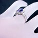 7x7mm London Blue Topaz 1.98 carats set in 14K white gold and diamond ring .60 carats C77 0285