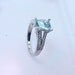 Natural AAAA Blue Aquamarine 9x7mm 1.91 Carat set in 14K white gold diamond (.30ct) Engagement ring.0702