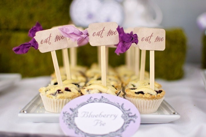 ALICE in WONDERLAND WEDDING - Cupcake Toppers - Eat Me - carnival, wonderland, woodland, vintage, birthday party