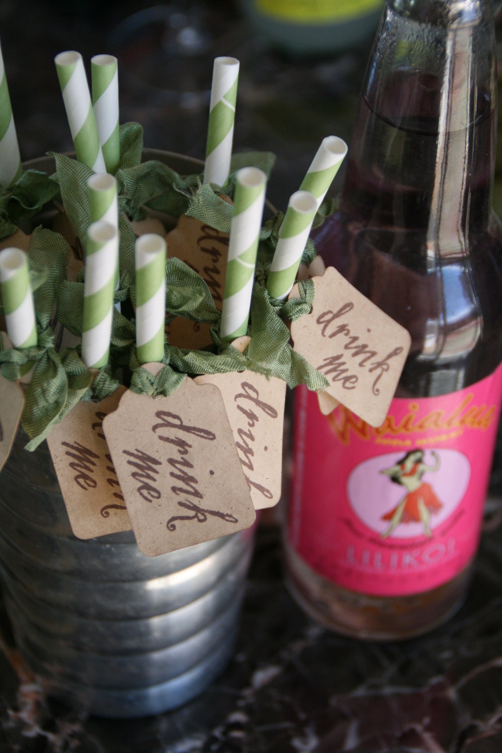 Paper Straws -CARNIVAL STRAWS - Drink Me - Wedding, Party, Shower - Set of 24