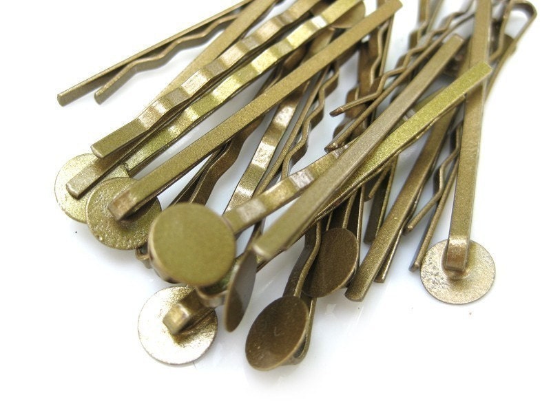antique brass lead-free hairpin blanks -10pcs-