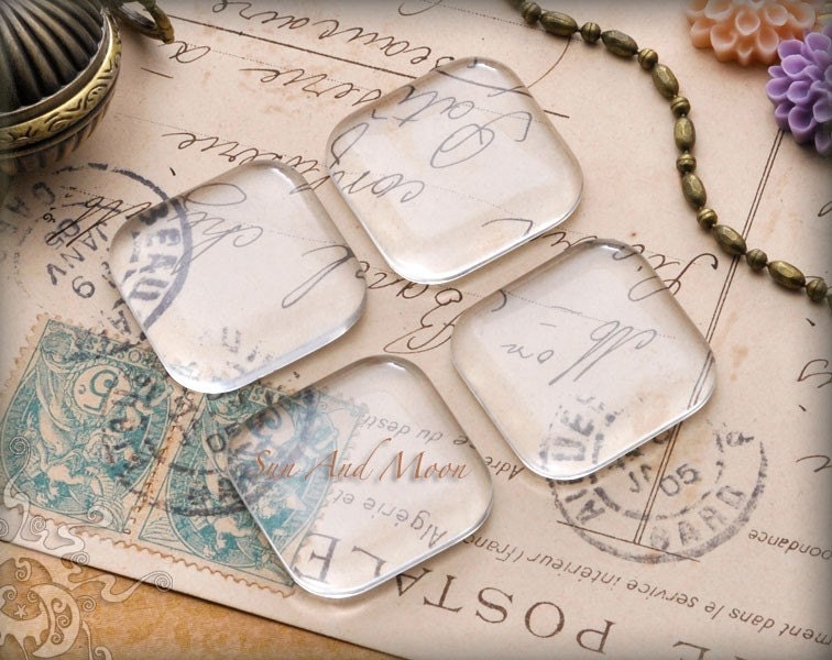 40 7/8 Inch Puffy Square Glass Shapes Cabochon - 78PSG