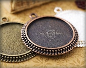 20 - 25mm Vintage Settings - Mix and Match - Antiqued Cabochon Setting Pendant Tray Blanks - 25VS
