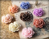Resin Cabochons - 20pcs Flower Cabochons - 14mm Rose Flat Back - Mix and Match Your Own Colorful Resin Flowers - Chrysanthemum Mum - 14RRF