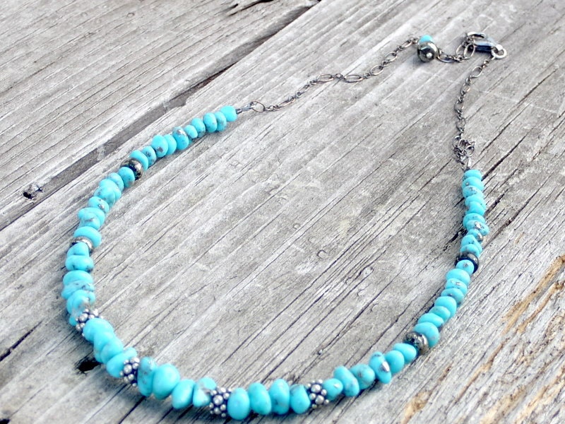 Campitos Turquoise Nugget Pyrite Rondelle Sterling Silver Necklace