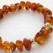 Genuine Honey Baltic Amber Gold Filled Stretch Bracelet
