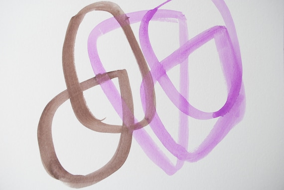 graphic watercolor in violet and brown
