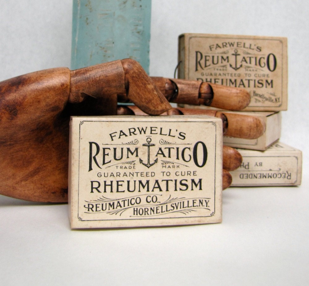 Victorian Medical Boxes Anchor graphic 1900s 1910s Edwardian Drugstore Pharmacy Medicine