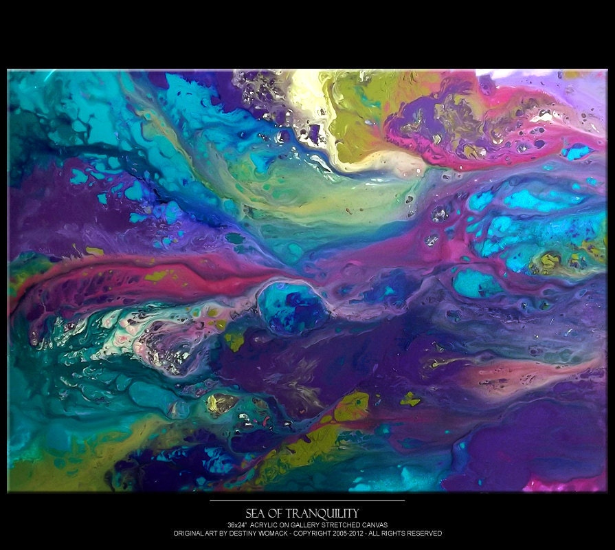 Abstract Modern Art Painting 36x24 Original Contemporary Art by Destiny Womack - dWo - Sea of Tranquility ON SALE