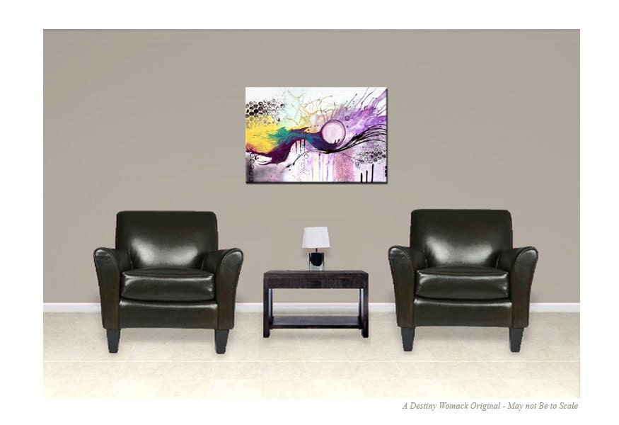 Abstract Art Painting on Canvas Original 36x24 Contemporary Fine Art by Destiny Womack - dWo - The Balancing Act