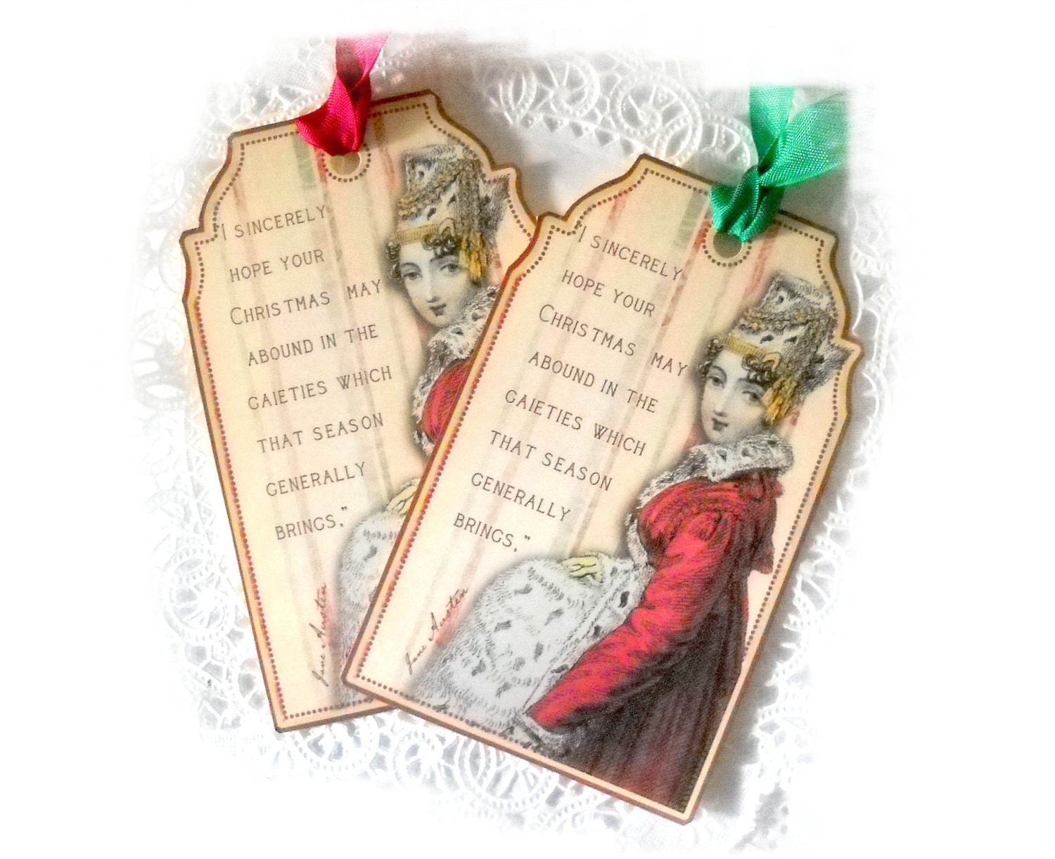 Jane Austen Tags, Christmas Gift Tag,  Pride and Prejudice Quote, Regency Tags