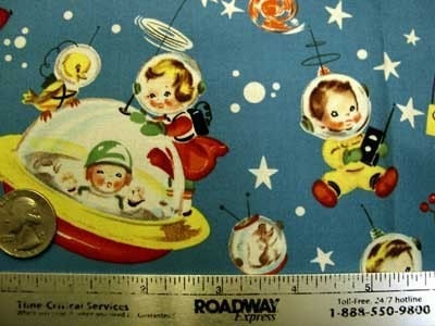 Michael Miller RETRO ROCKET RASCALS Novelty Quilt Fabric by the Yard
