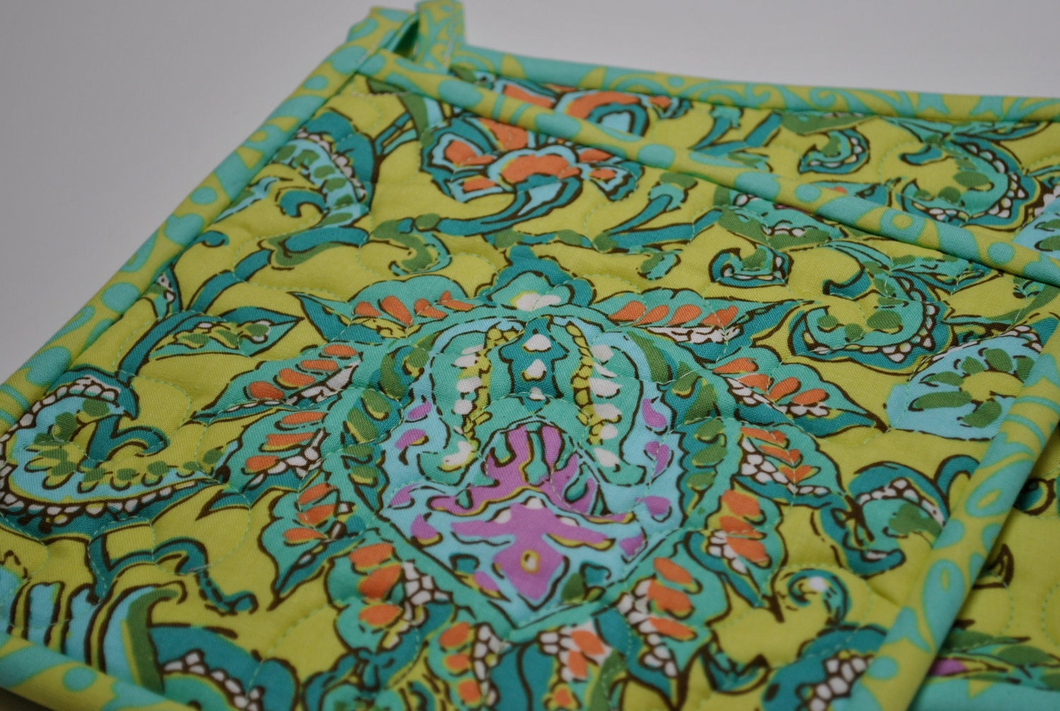 CLEARANCE  Amy Butler Potholders, Designer Potholders, Quilted Potholders, Soul Blossoms