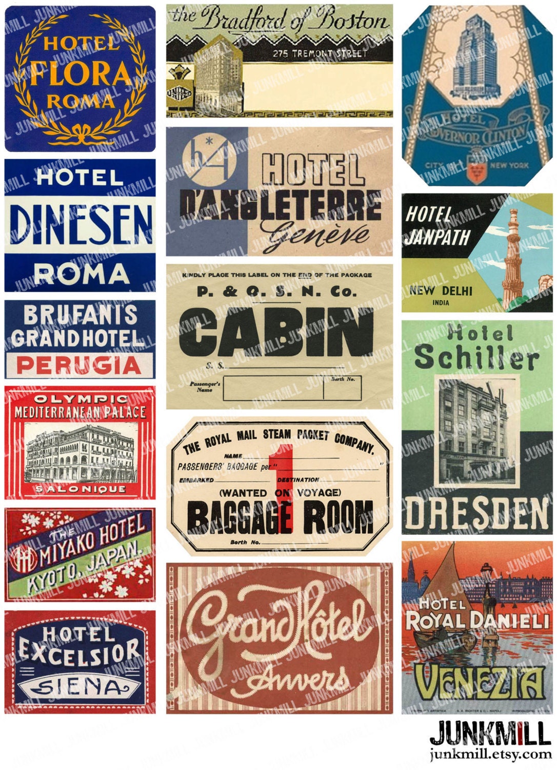 luggage tags vintage