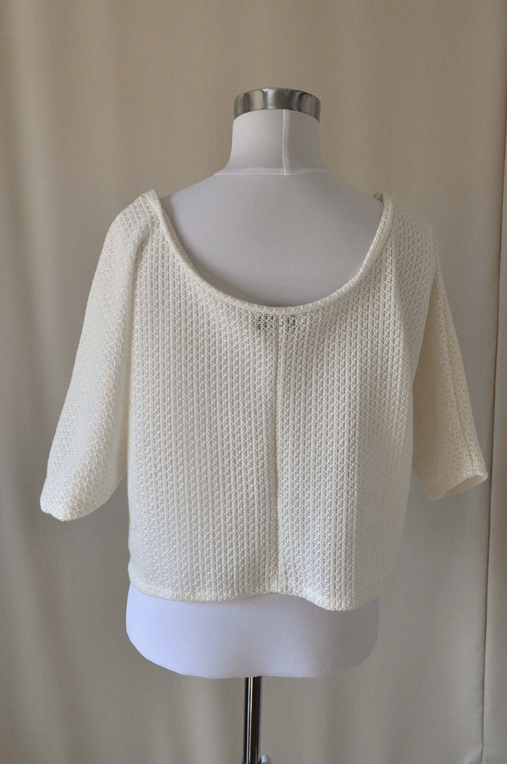 BLACK FRIDAY SALE Cream Color Bat Sleeve Knit Top