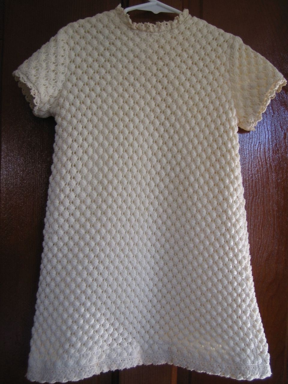 reserved for tinakandilas.....Vintage Marshall Fields crocheted girls party dress